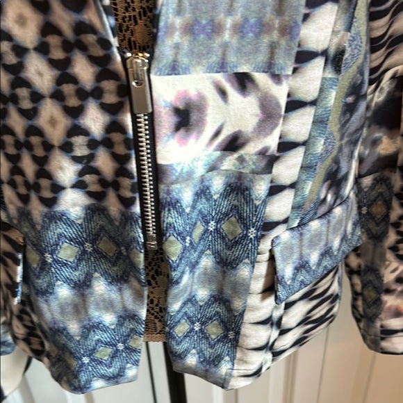 Chico's Blue Patterned Blazer - Picture 3 of 13